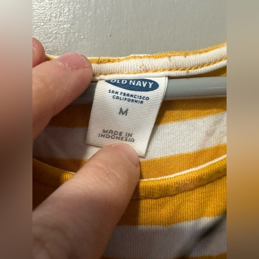 OLD NAVY yellow and white sleeveless tank dress - Picture 2 of 3